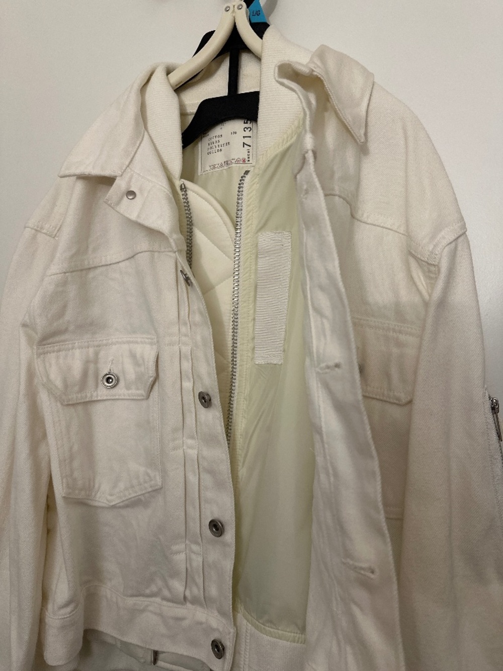 Sacai double layer white denim jacket